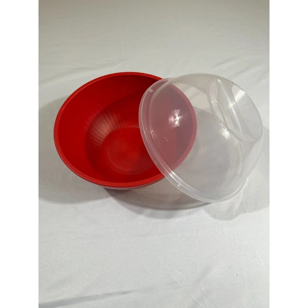 Nordic Ware Microwave Quick Popper 14 Cup Popcorn Maker Red Bowl Clear Lid